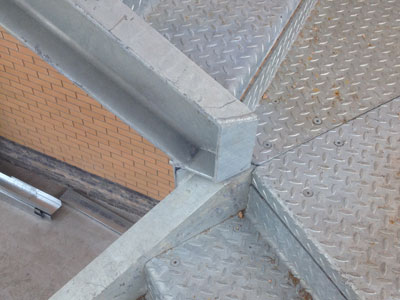 Exterior emergency staircases