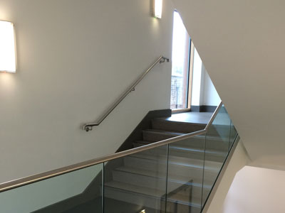 Interior stair steel railings